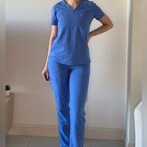 Figs Catarina Scrub Top🩵